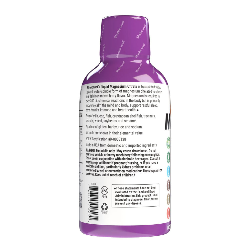 BlueBonnet Magnesium Citrate 420 mg Liquid - Calm Mind & Body - 16 FL OZ - image 7