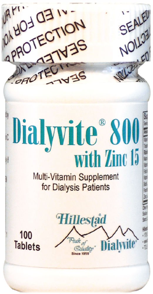 Dialyvite 800 with Zinc 15 mg Renal Supplement - 100 Tablets - image 2