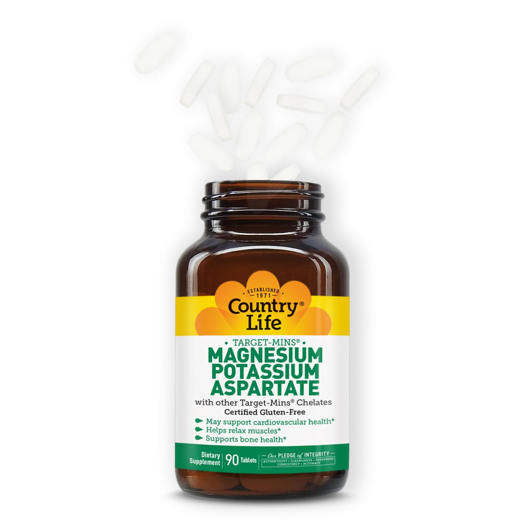 Country Life Target-Mins Magnesium Potassium Aspartate 600 mg/198 mg
