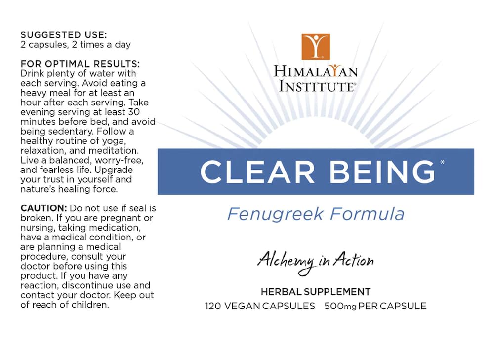 Himalayan Institute Clear Being Fenugreek Detox Formula 120 Capsules - image 2