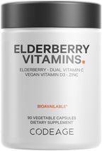 Codeage Elderberry Vitamins Supplement with Vitamin C, D3, Zinc - 90 Capsules