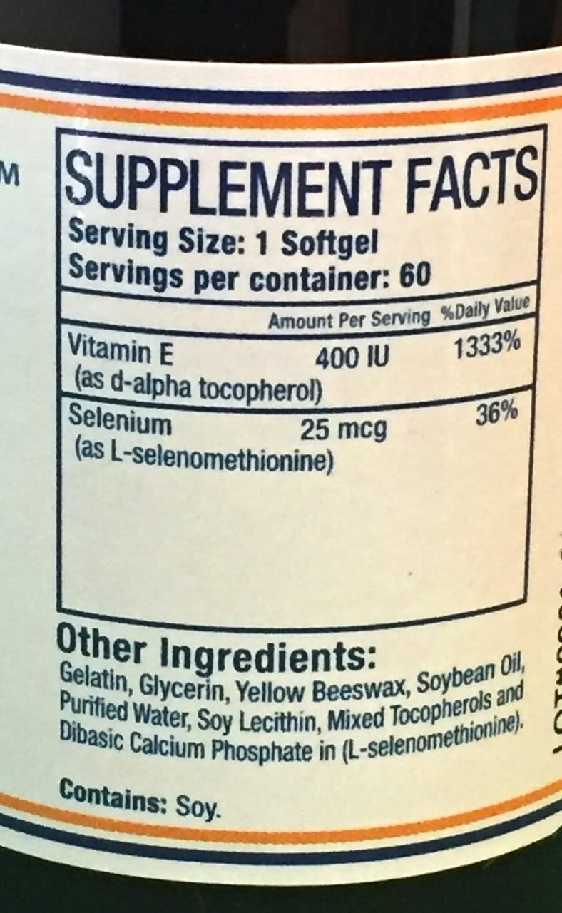 Pure Herbs Vitamin E with Selenium - 60 Softgels - image 3