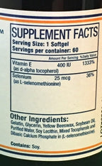Pure Herbs Vitamin E with Selenium - 60 Softgels - image 3