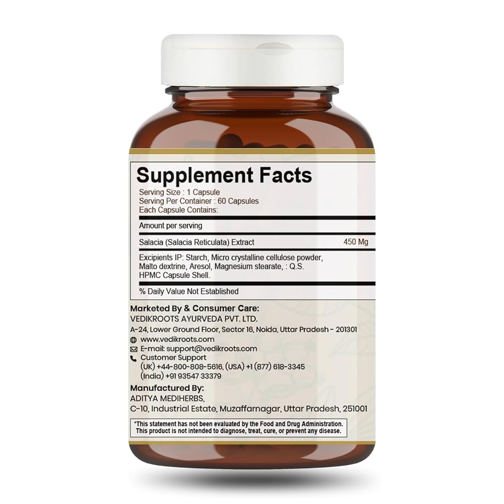 VEDIKROOTS Salacia Capsules Herbal Supplement - 60 Vegetarian Capsules - image 2