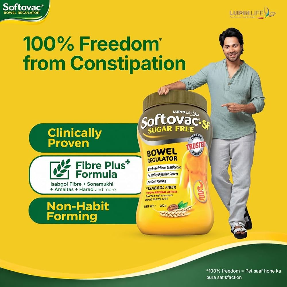 Softovac-SF Bowel Regulator High Fiber Powder - 250g - image 2