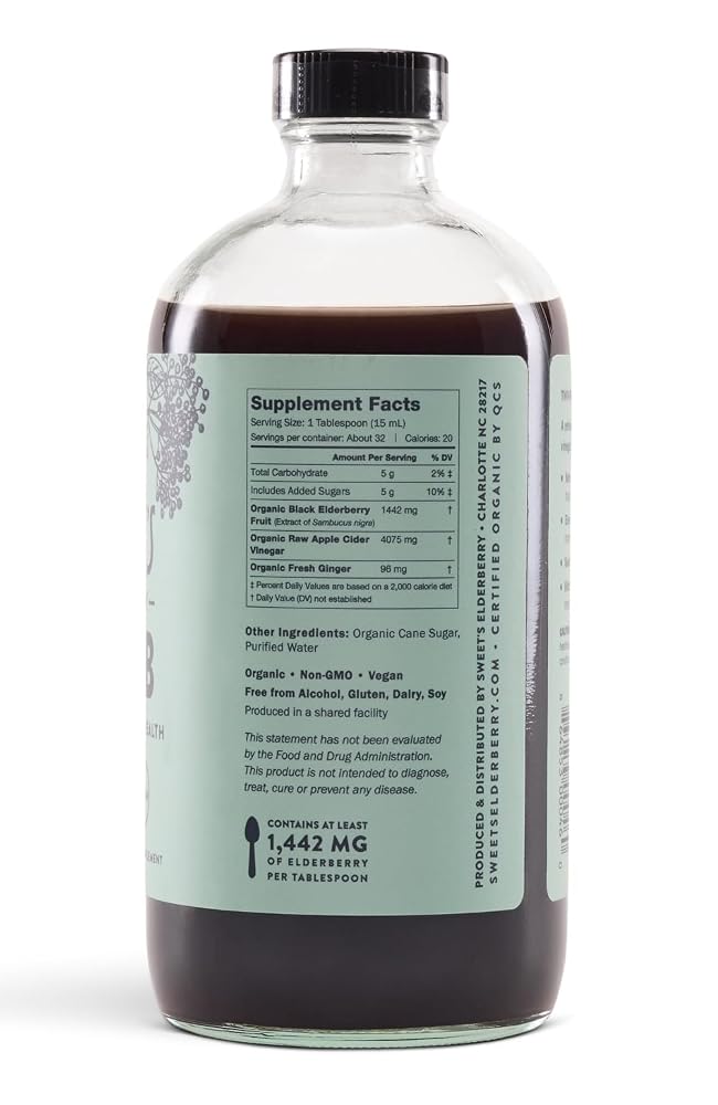 Sweet's Elderberry Organic Shrub Drinking Vinegar - 16 oz - image 2