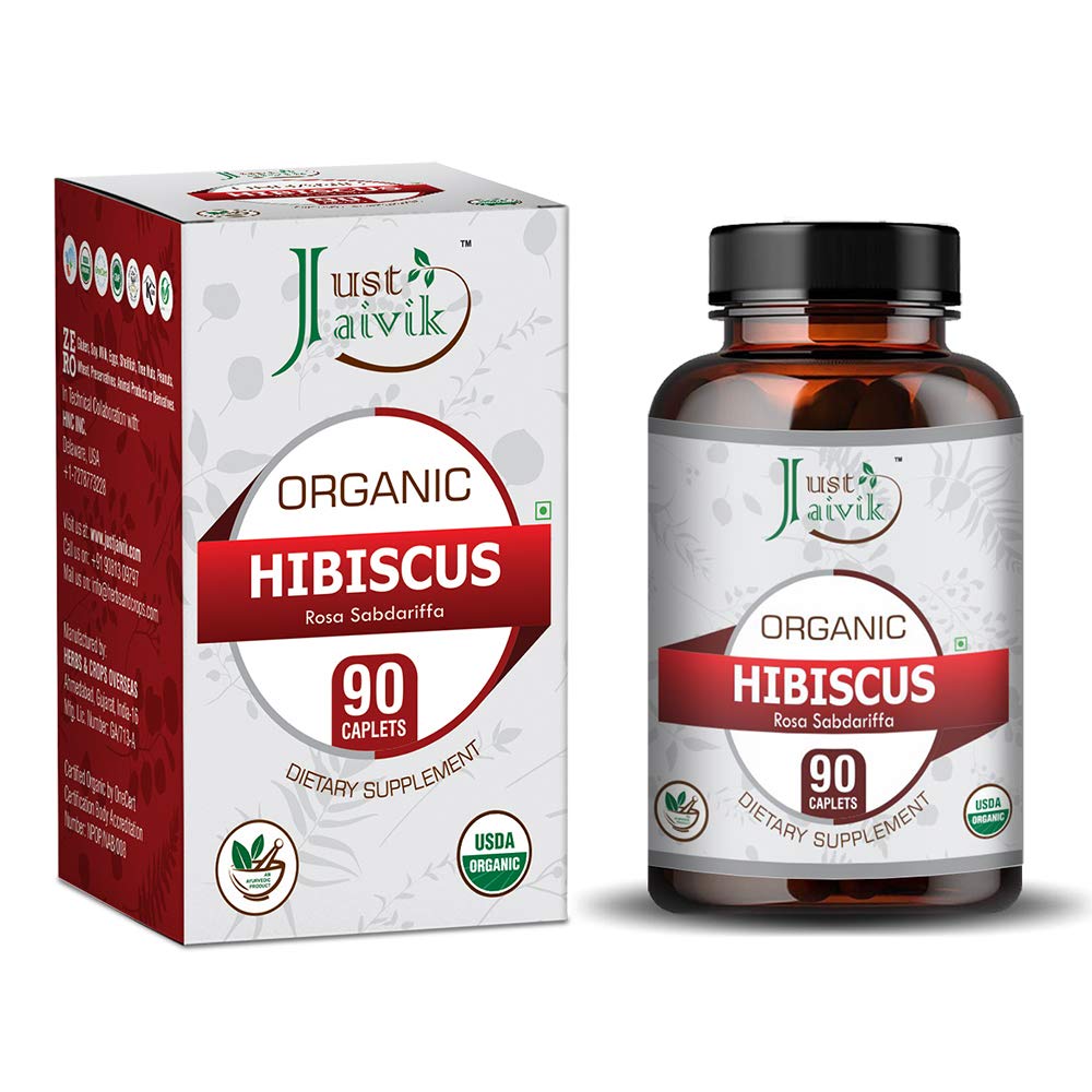 Just Jaivik Organic Hibiscus Tablets 750mg - 90 Tablets