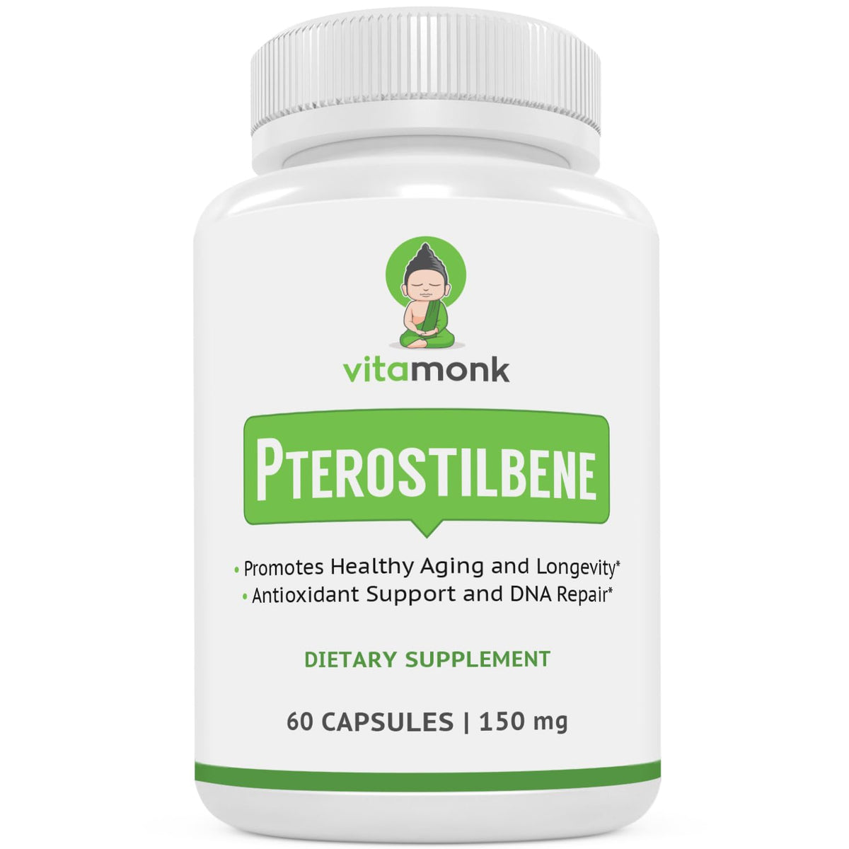 VitaMonk Pterostilbene 150mg Antioxidant Supplement - 60 Capsules