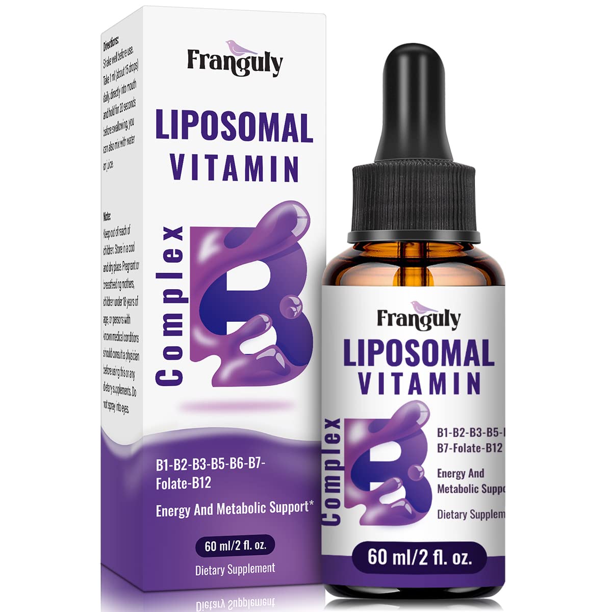 Franguly Liposomal Vitamin B Complex Liquid Sublingual B Complex