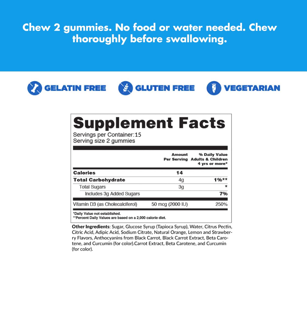 Happy Healthy Wellness Vitamin D3 Vegan Gummies for Immune Support - 1 Count - image 7