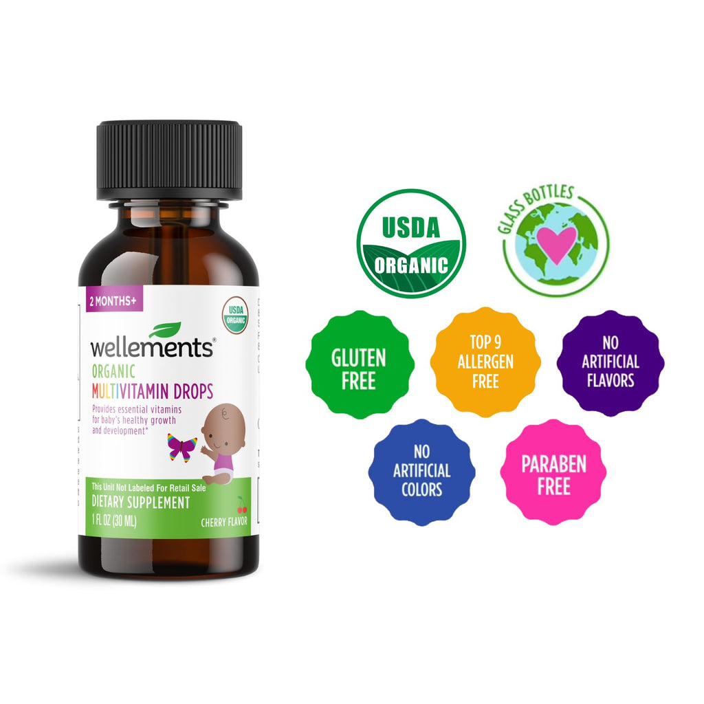 Wellements Organic Liquid Baby Multivitamin Drops Cherry - 1 Fl Oz - image 7