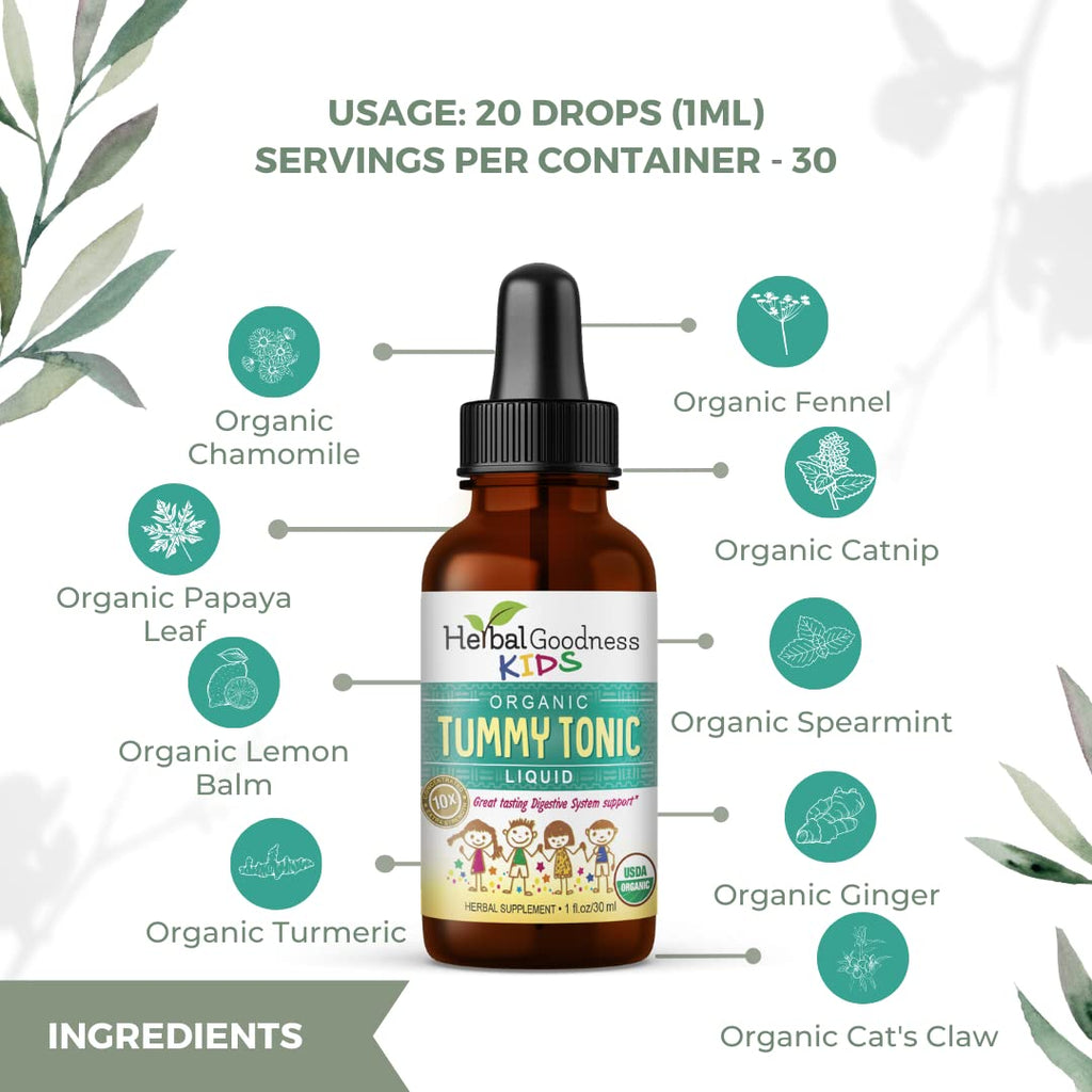 Herbal Goodness Kids Tummy Support Tonic Liquid Extract - 1 Fl Oz - image 3