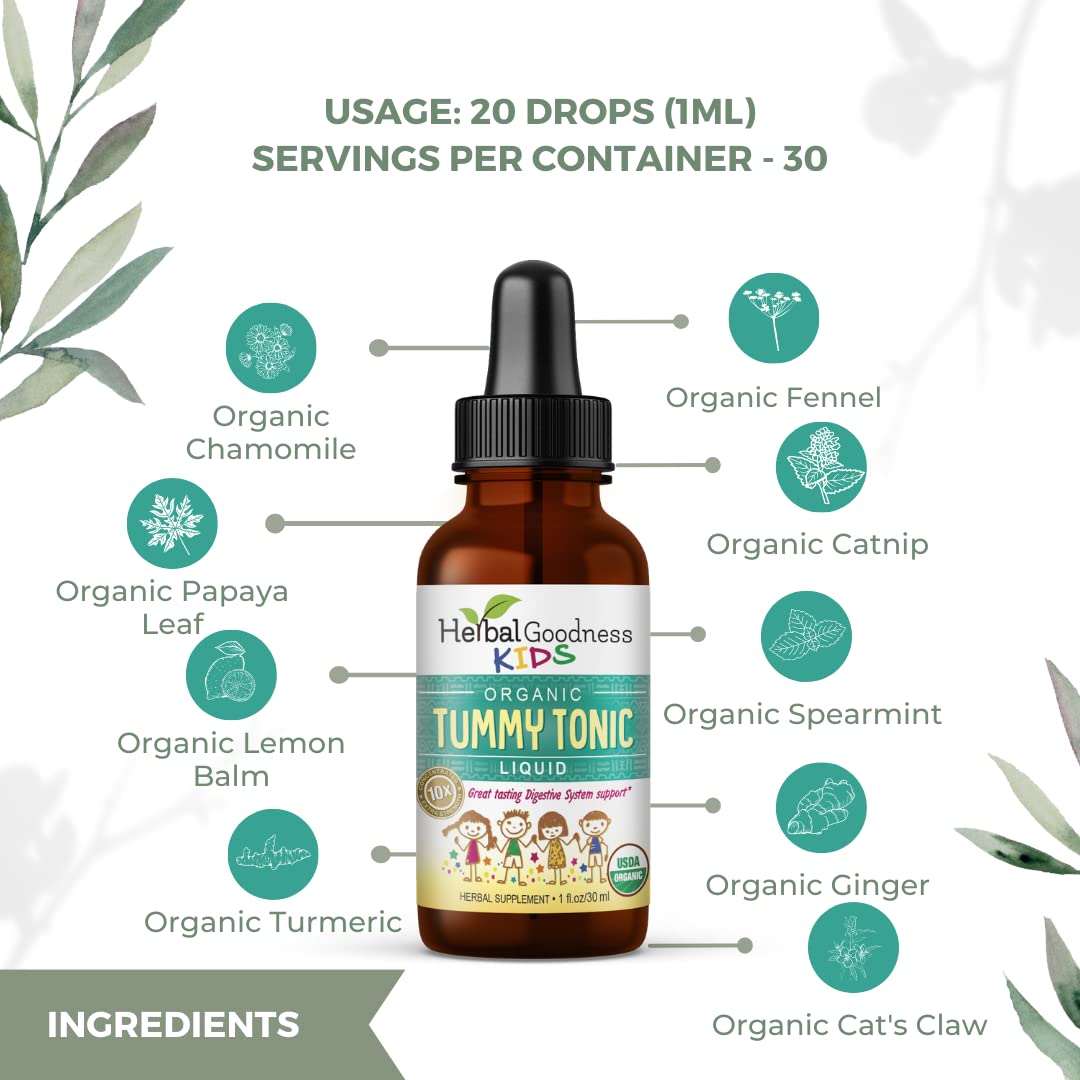 Herbal Goodness Kids Tummy Support Tonic Liquid Extract - 1 Fl Oz - image 3