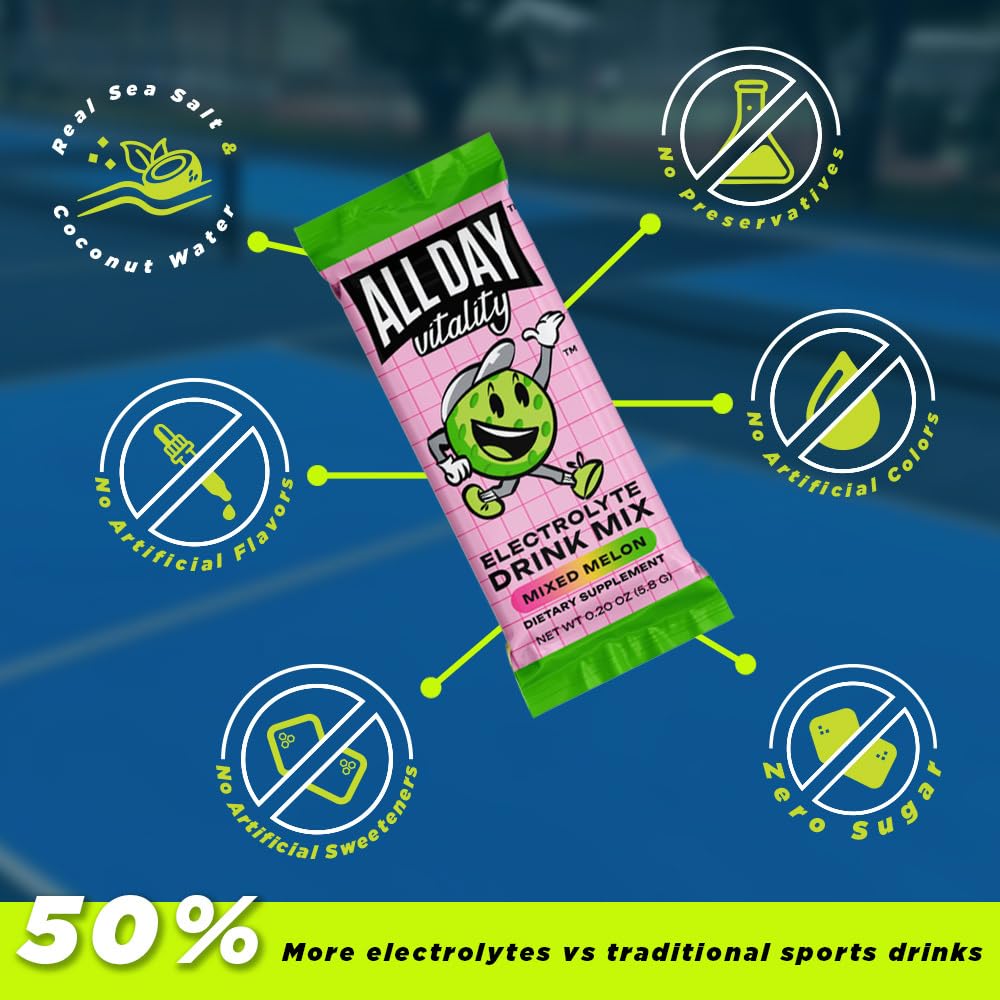 ALL DAY Vitality Pickleball Electrolyte Powder Packets