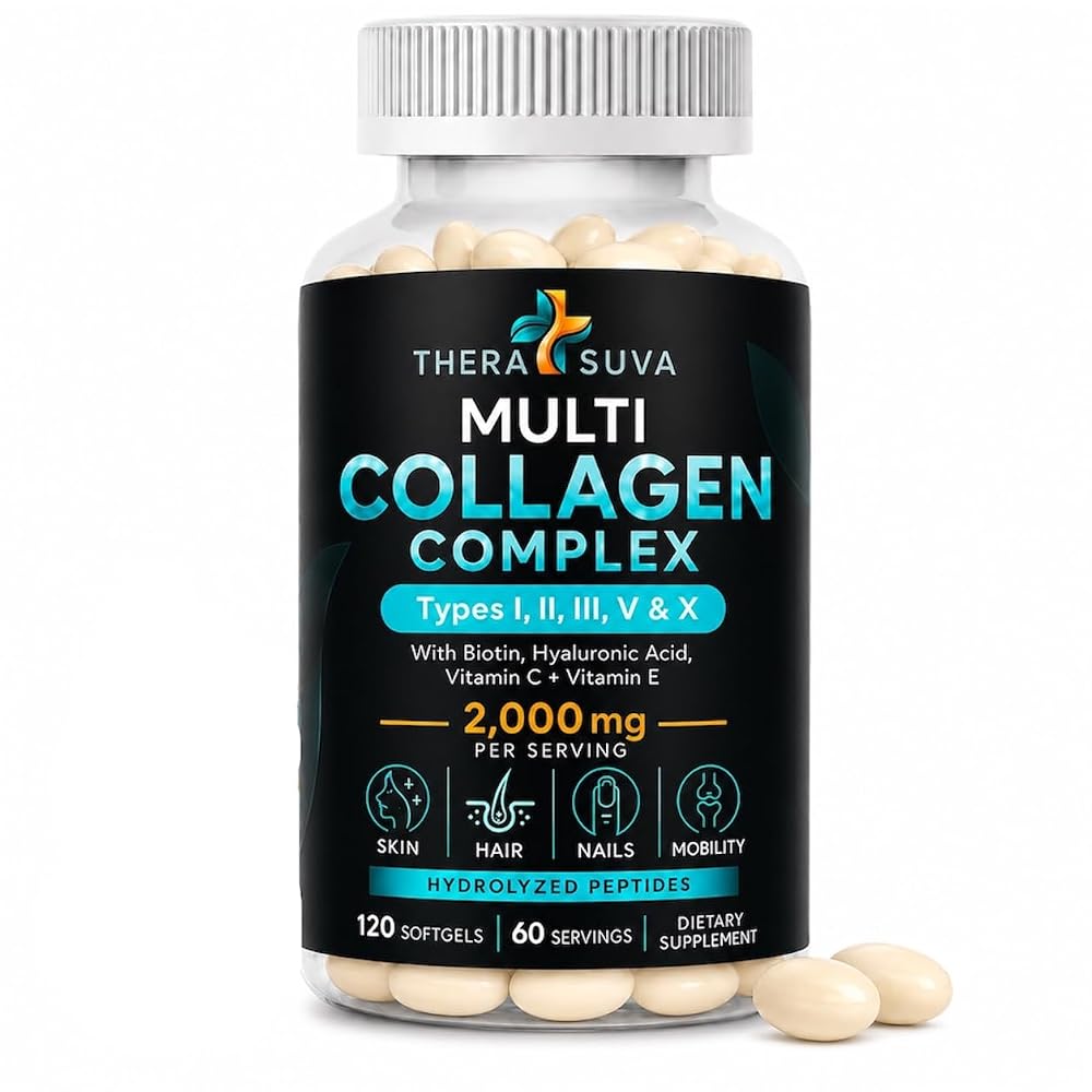TheraSuva Complete Multi Collagen Complex with Peptides - 120 Softgels
