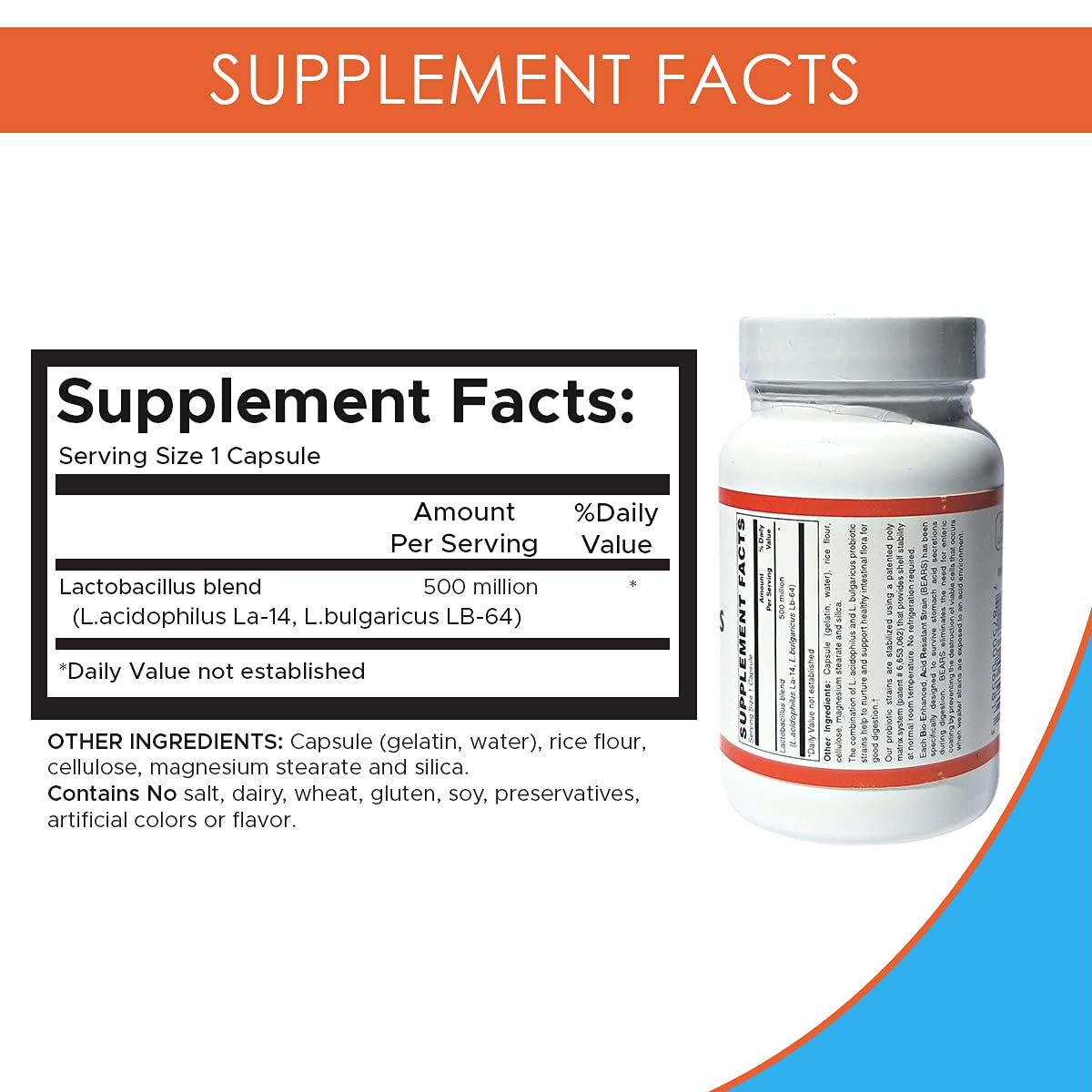 Holistic Health Acidophilus Probiotic Capsules - 100 Capsules - image 2
