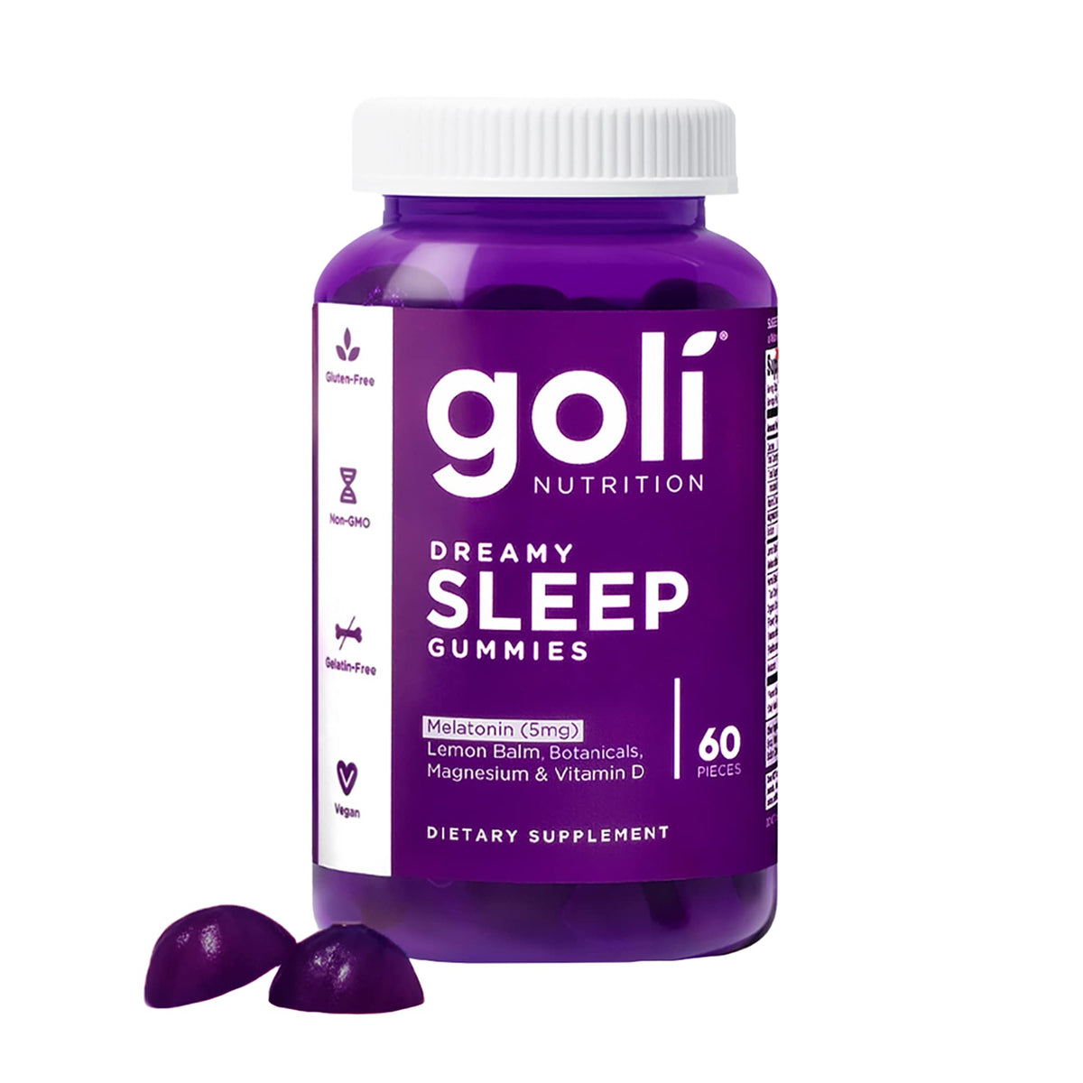 Goli Gummy Melatonin 5Mg Vegan, Glutenfree Bottle Yes