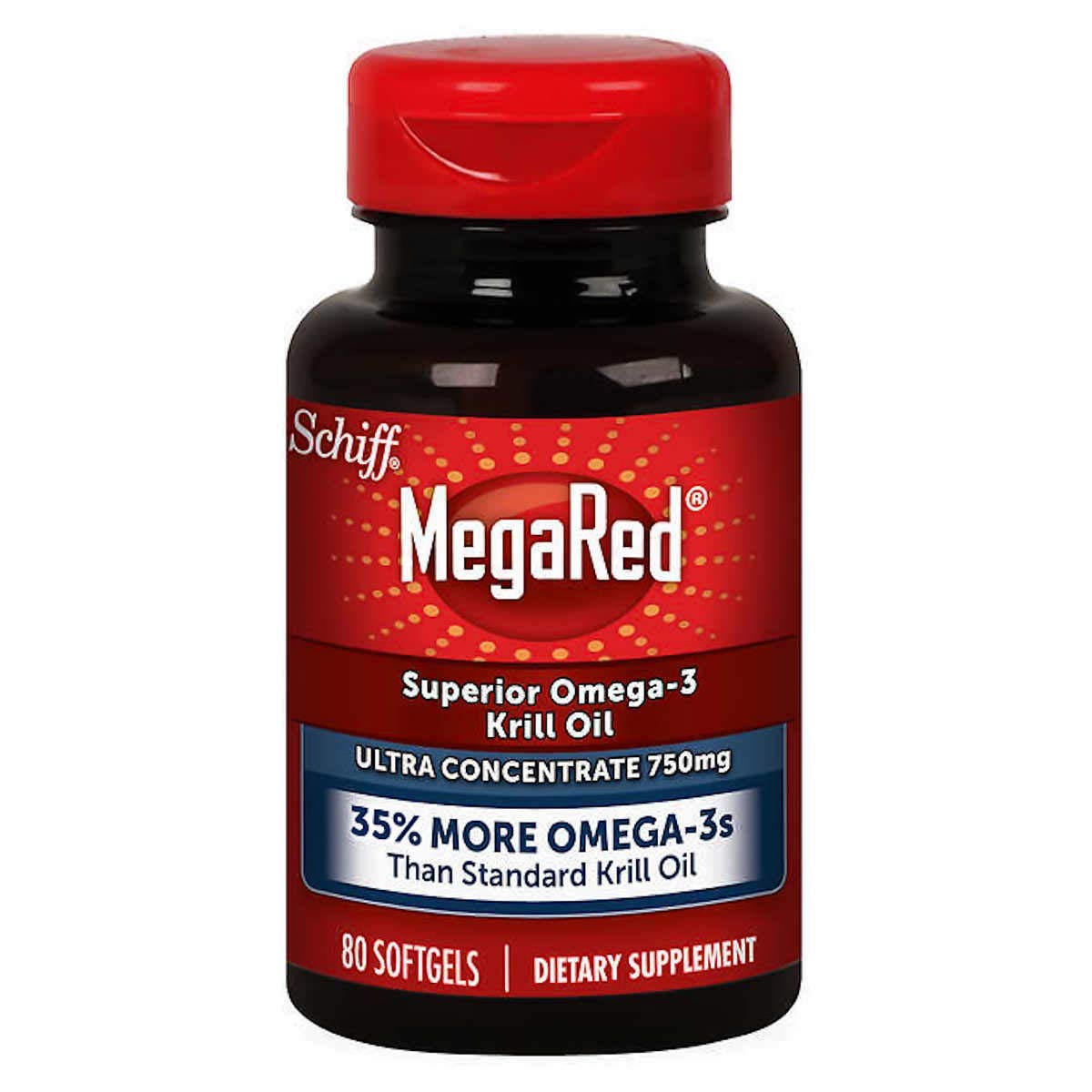 Schiff MegaRed Krill Oil High Concentration 750mg - 80 Softgels