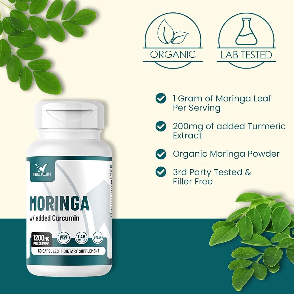 Integral Wellness Moringa with Curcumin Capsules - 60 Count - image 2