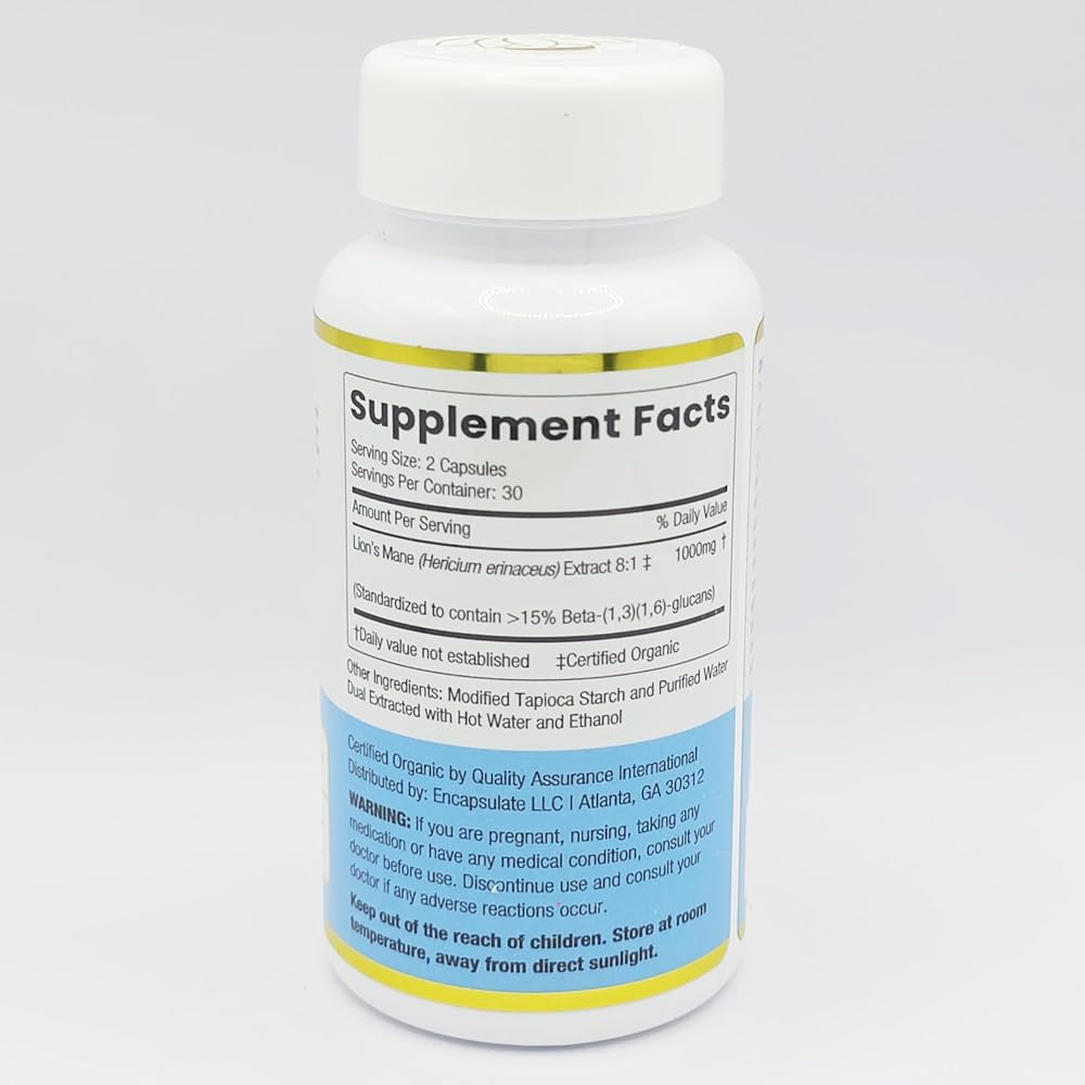 ENCAPSULATE Lion's Mane 8:1 Extract Capsules for Cognitive Support - image 2