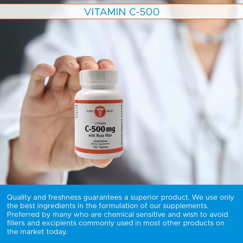 Holistic Health Vitamin C-500 with Rose Hips - 100 Tablets - image 6