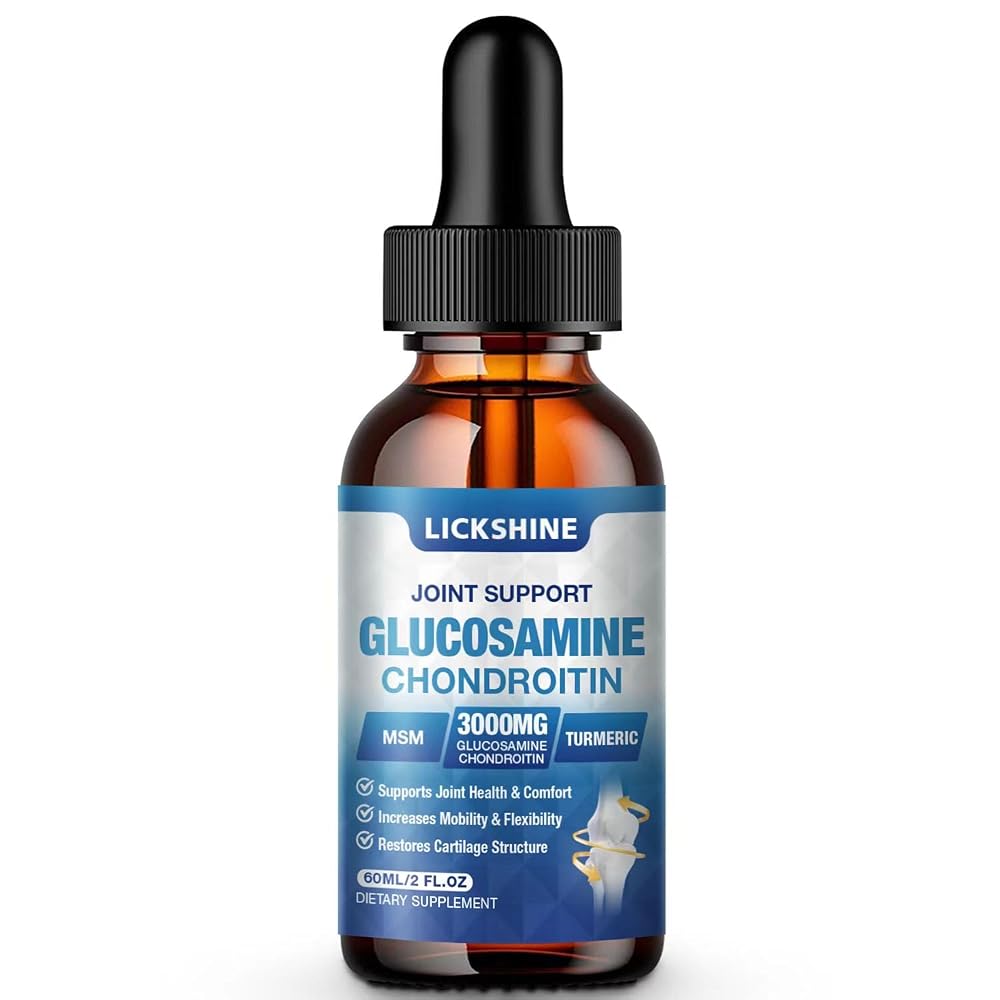 lickshine Glucosamine Chondroitin MSM Liquid Drops Joint Support - 2 Fl Oz