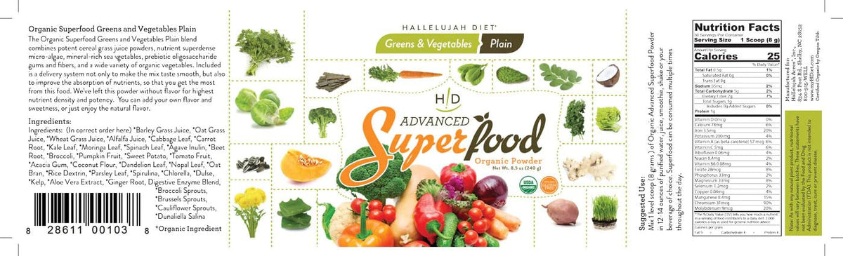 The Hallelujah Diet Advanced SuperFood Greens Powder - 8.5 oz - image 2