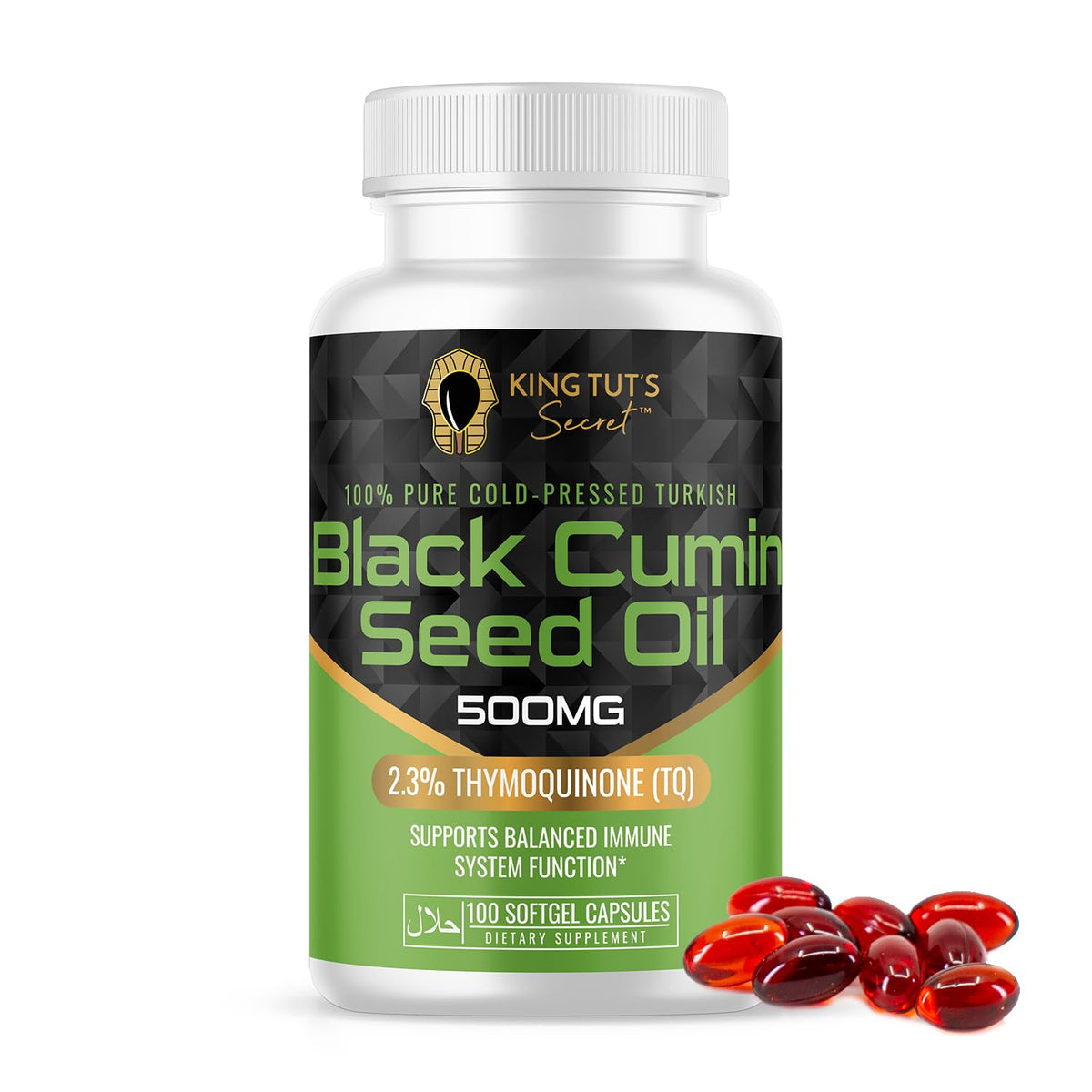 KING TUT'S SECRET Black Seed Capsules 500 mg - 100 Softgels