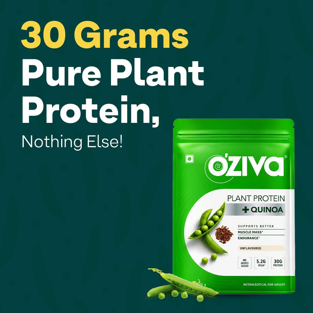 OZiva Organic Plant Protein Powder Unflavored - 500g - image 3