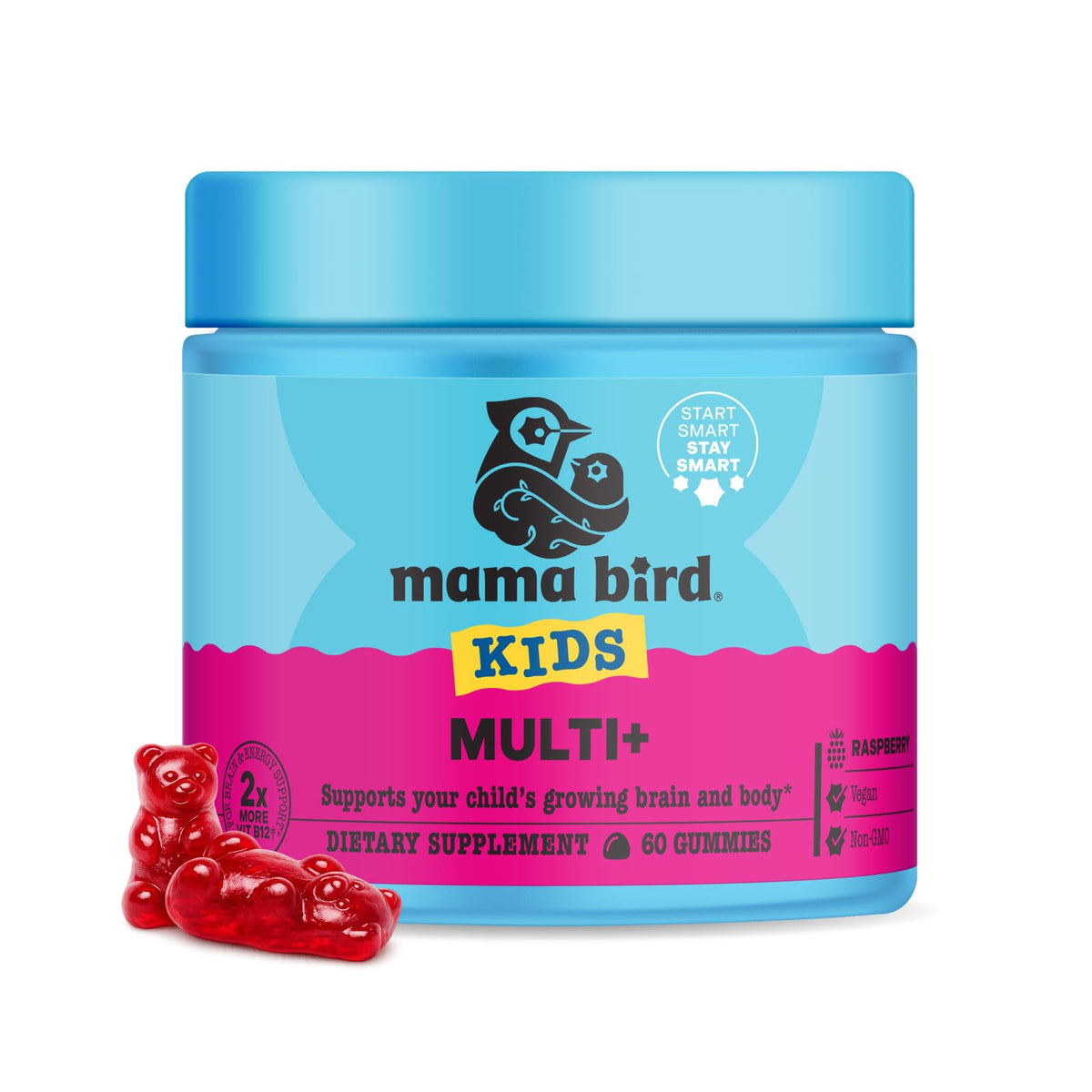 Mama Bird Kids Multi+ Gummies Brain Support Ages 4+ - 60 Count