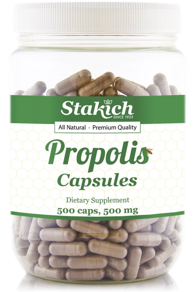 Stakich Bee Propolis Capsules 500 mg - 500 Count