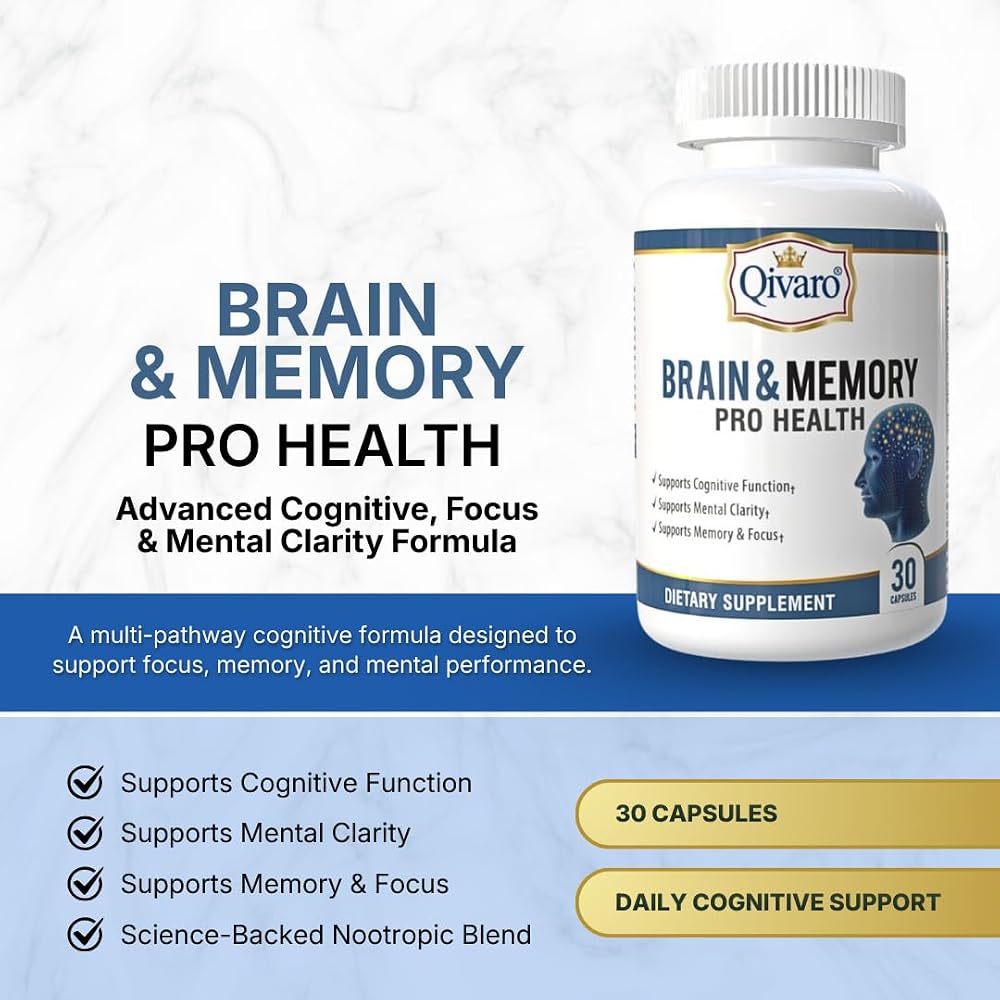 Qivaro Brain & Memory Pro Health Cognitive Support - 30 Capsules - image 2