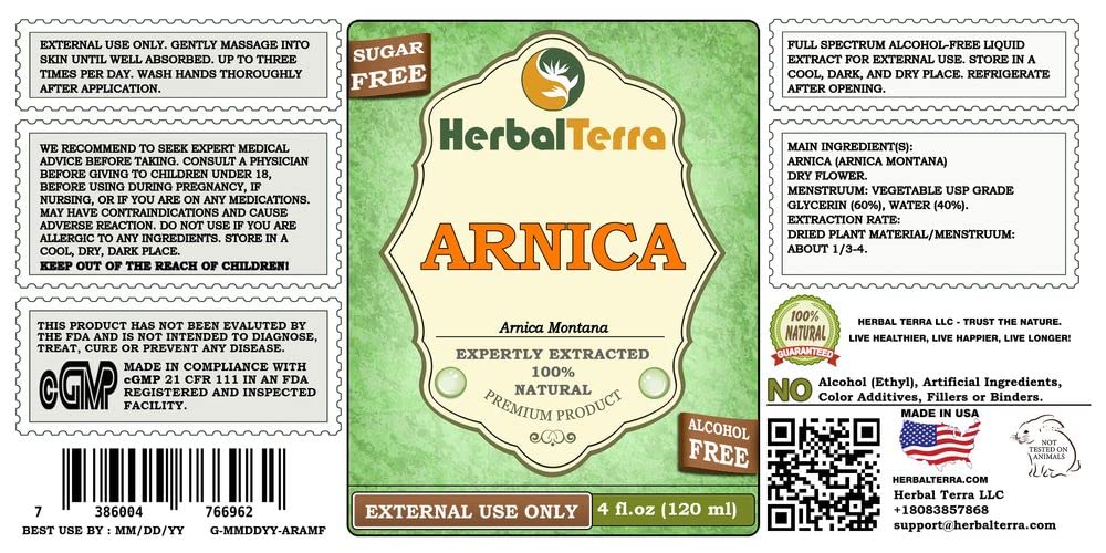 Herbal Terra LLC Arnica (Arnica Montana) Dried Flower Liquid Extract