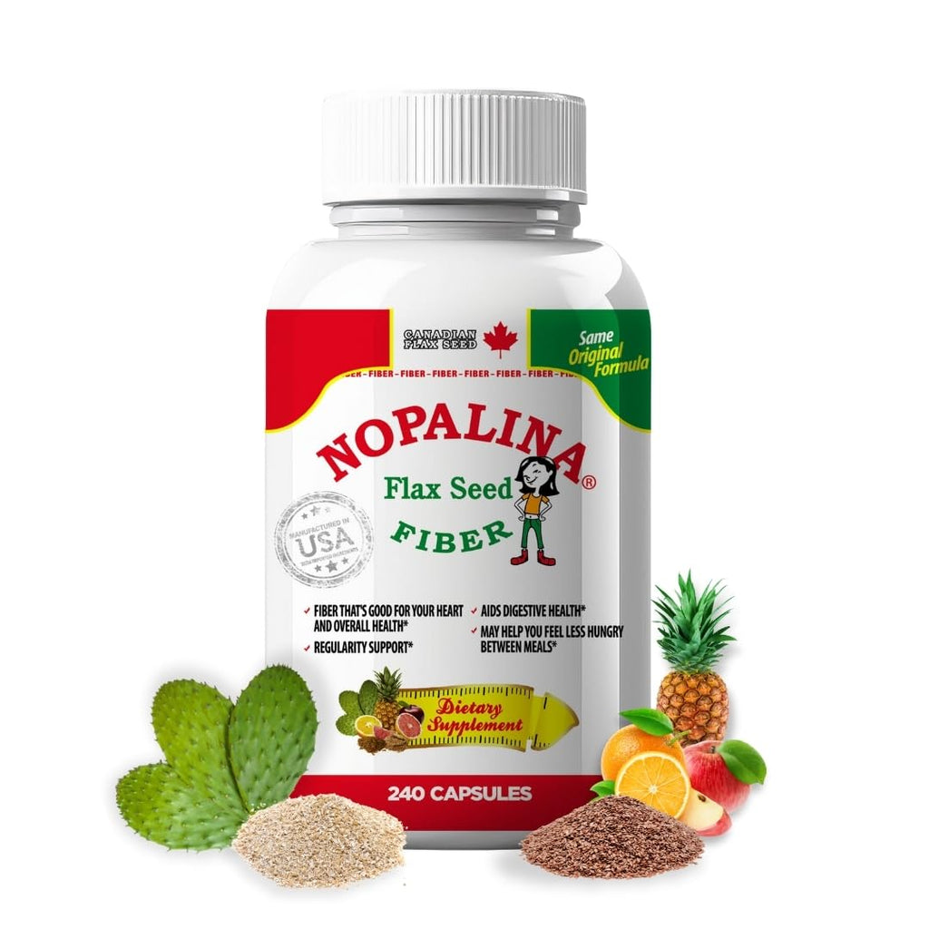 Nopalina Flax Seed Plus Fiber Supplement - 240 Capsules