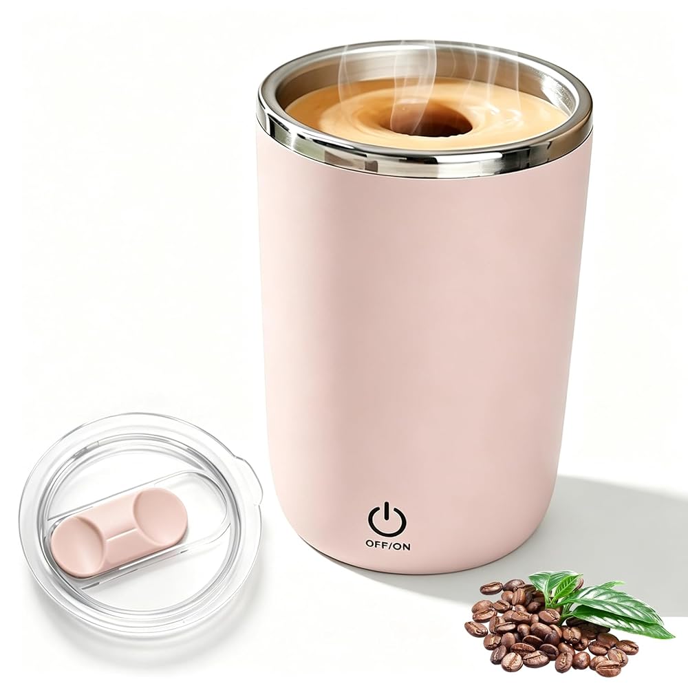 Tissting Shaker Bottle 11.8oz Electric Mixer Cup Stainless Steel Self