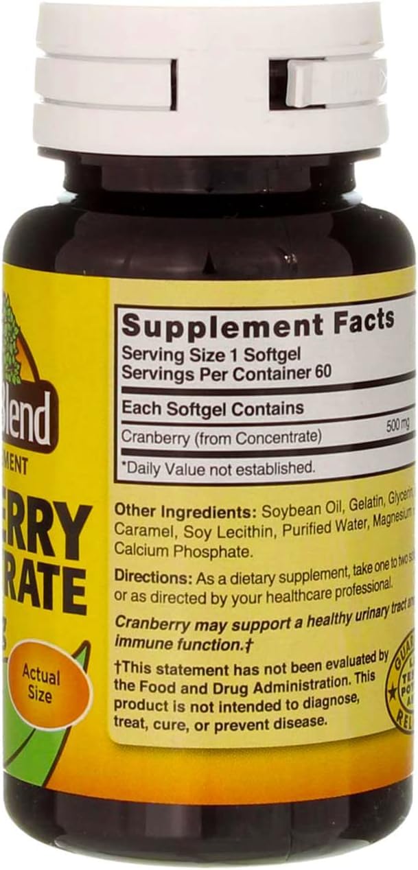 Nature's Blend Cranberry Concentrate 500 mg - 360 Softgels - image 4