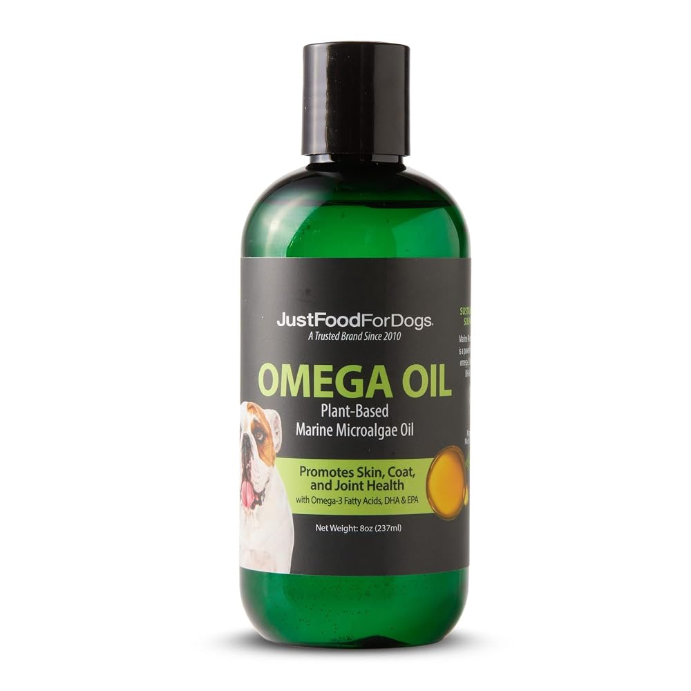 JustFoodForDogs Omega 3 Algae Oil for Dogs - 8 oz