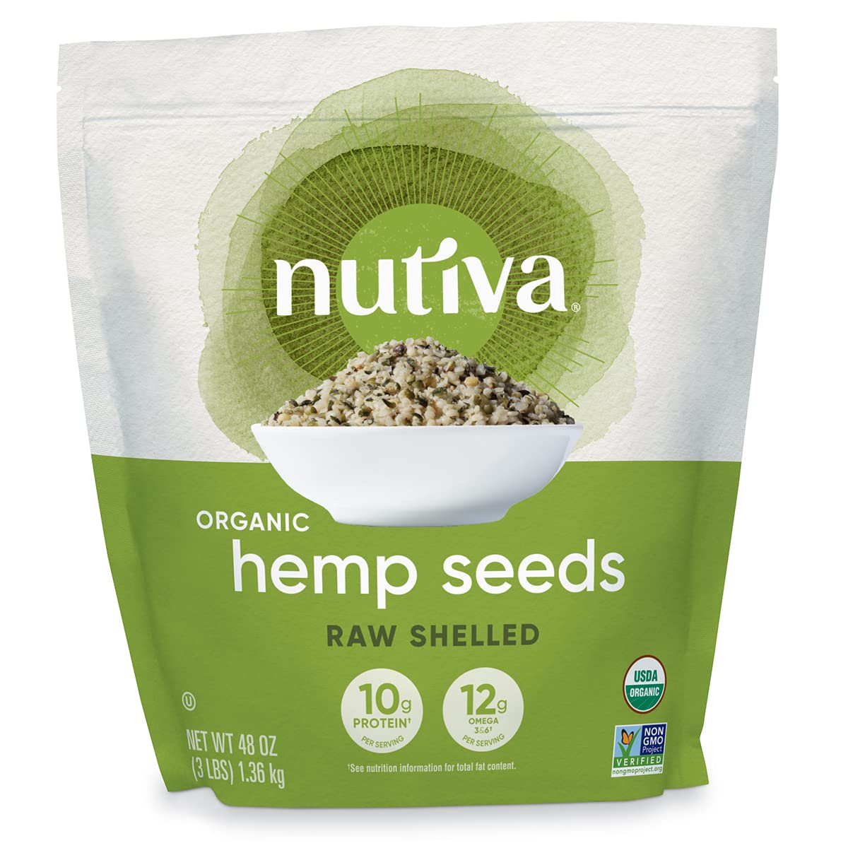 Nutiva Organic Raw Shelled Hemp Seeds - 48 Ounce