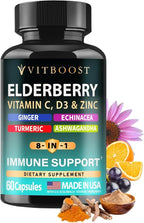 VITBOOST Elderberry Immune Support Supplement 8-in-1 Formula