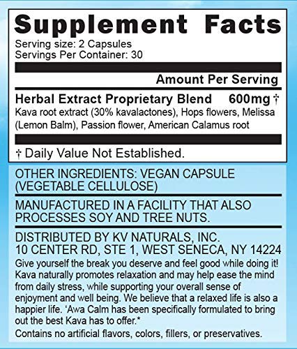 KavaDotCom 'Awa Calm Kava Herbal Supplement - 60 Capsules - image 2