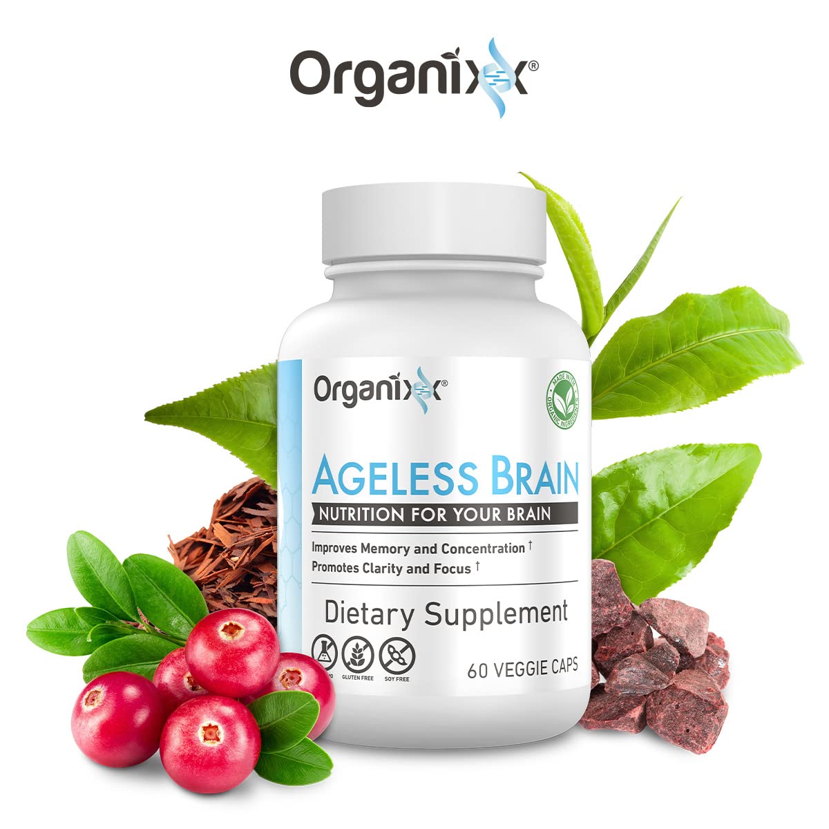 Organixx Ageless Brain Focus & Clarity Supplement - 60 Capsules - image 5