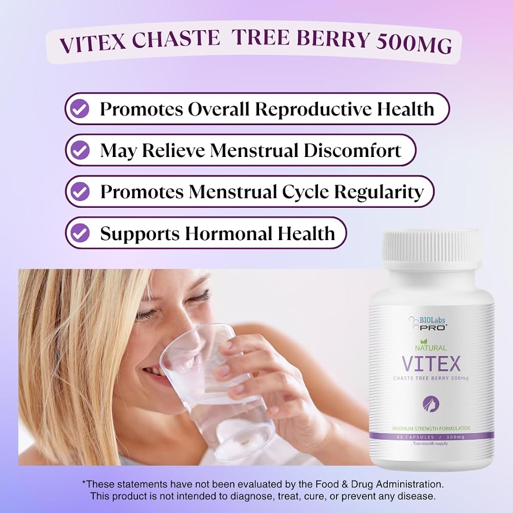BIOLABS PRO Vitex Chasteberry 500mg - 60 Vegetarian Capsules - image 4
