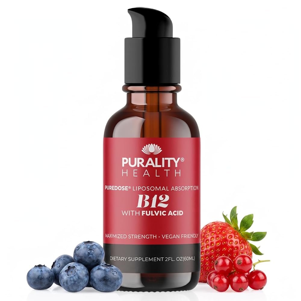 PURALITY HEALTH Liposomal Liquid Vitamin B12 2500mcg for Energy - 2 Fl Oz