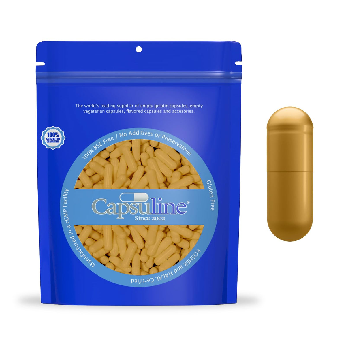 Capsuline Clear Size 0 Empty Gelatin Capsules 1000 Count