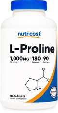 Nutricost L-Proline 1000mg - 180 Capsules