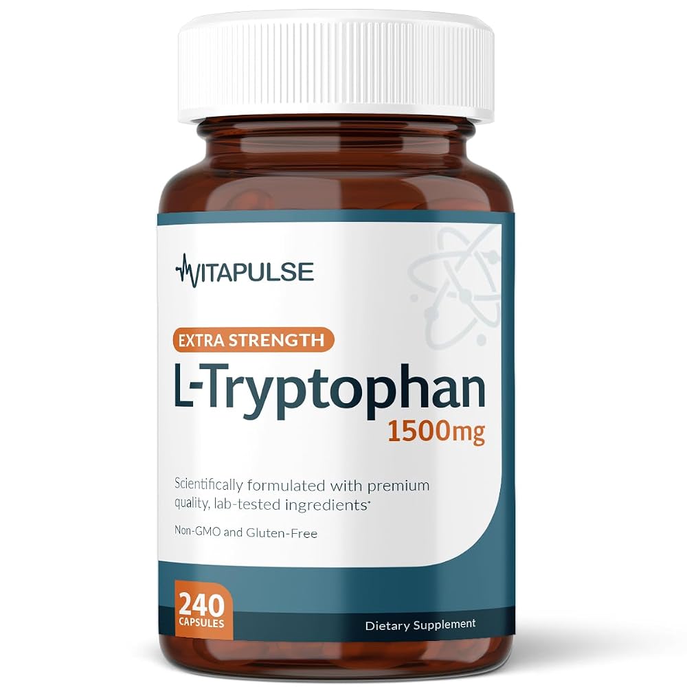 VitaPulse L-Tryptophan 1500mg Supplement - 240 Capsules