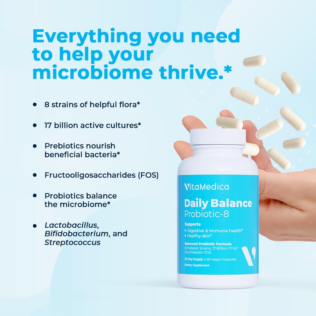 VitaMedica Daily Balance Probiotic-8 16 Billion CFU - 60 Capsules - image 4