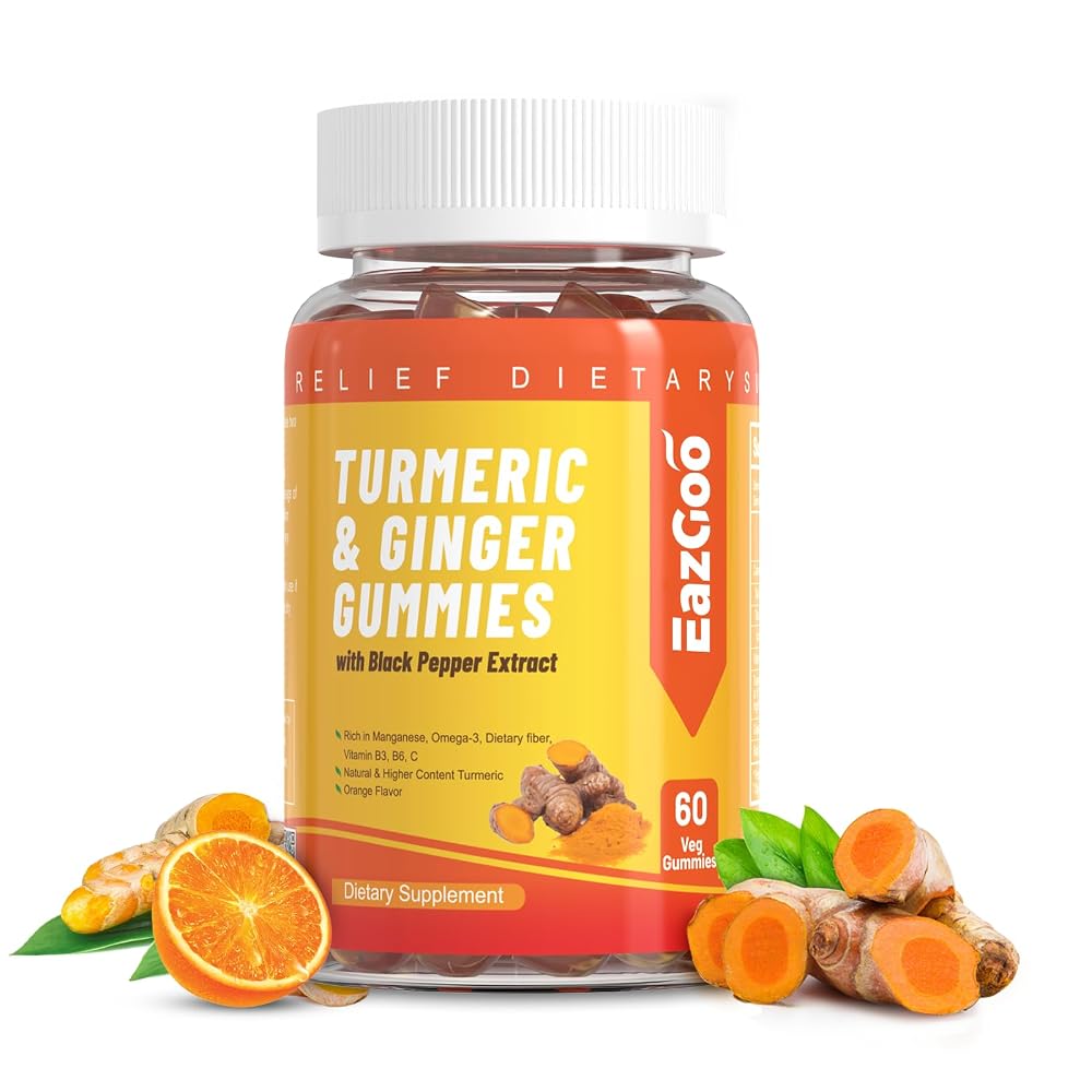 EAZGOO Turmeric Curcumin Gummies 500mg - 60 Count