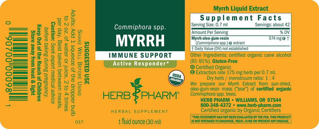 Herb Pharm Myrrh Liquid Extract for Immune System Support