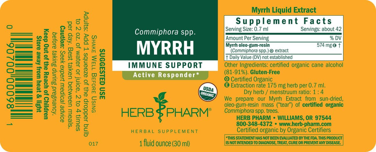 Herb Pharm Myrrh Liquid Extract for Immune System Support